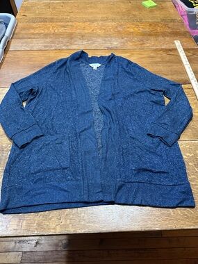 Market & Spruce Heathered Navy Open Cardigan Sz xxl